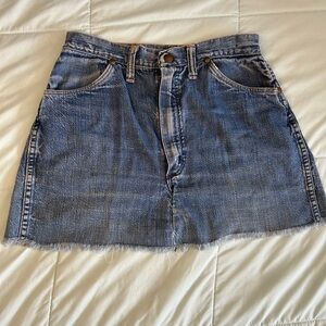 Wrangler Distressed Blue Denim Mini Skirt